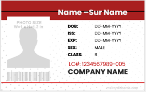 Office ID card template