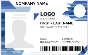 Office ID card template