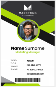 Office employee ID card template