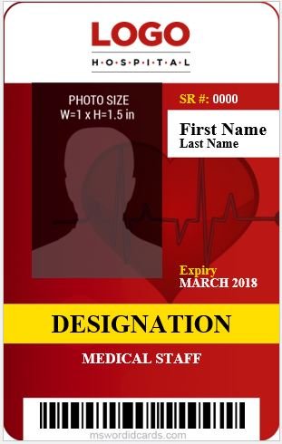 Medical Staff ID Card Template