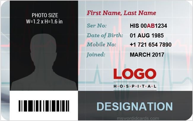 Hospital staff id card