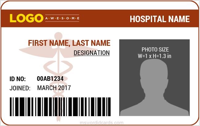 Doctor ID Card Templates MS Word | Download Edit & Print