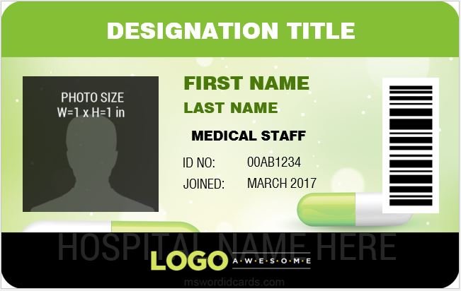 Medical staff id card
