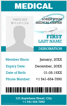 Medical ID Card Template
