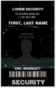 Security Guard ID Card Template