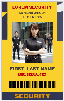 Security Guard ID Card Template