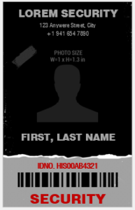 Security Guard ID Card Template