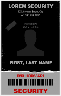 Security Guard ID Card Template