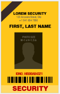 Security Guard ID Card Template