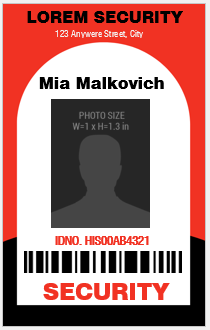 Security Guard ID Card Template