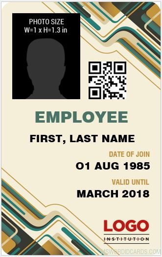 Female Staff ID Card Template