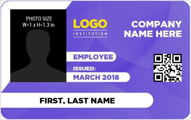 employee id card template free download word