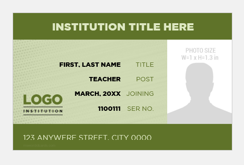 Teacher ID badge template