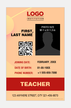 Teacher ID badge template