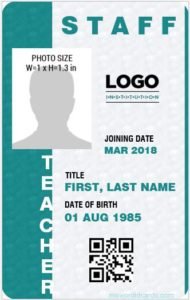 Teacher ID Card Template