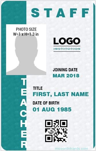 20 Best MS Word ID Card Templates for Teachers/Professors