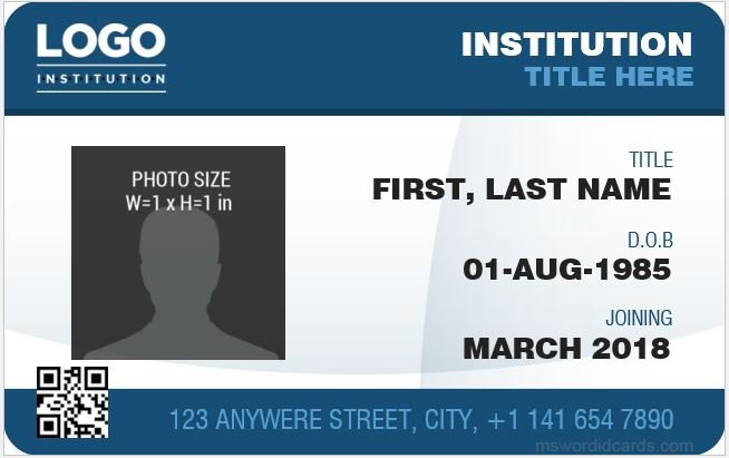 Photo Id Card Template from mswordidcards.com