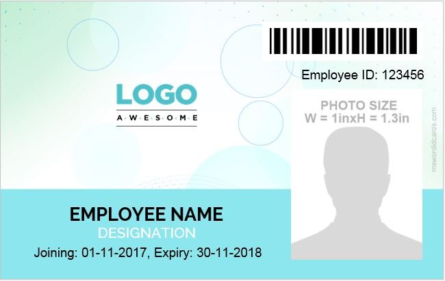 microsoft word id card template free download