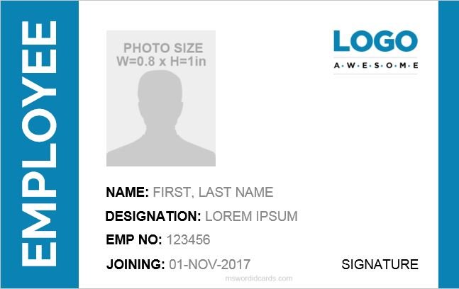 Photo Id Template from mswordidcards.com