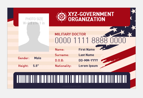 Military doctor ID card