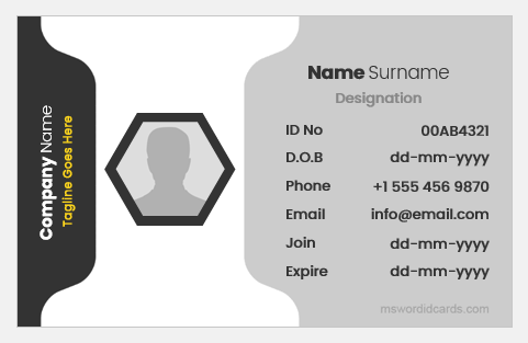 Employee ID Card Format