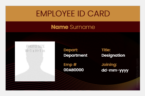 Employee ID card format