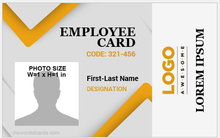 ID card format for employees