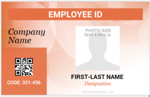 ID card format for employees