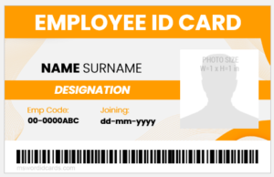 ID card format for employees