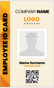 Employee ID card format