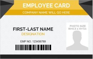 Employee id card format in word