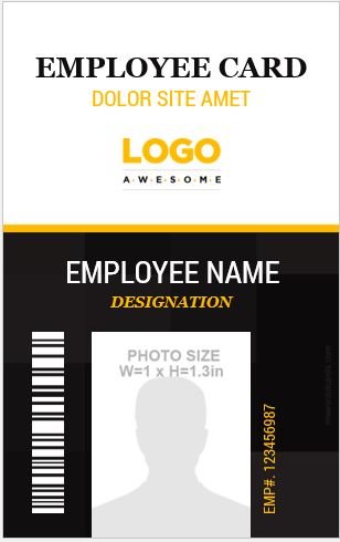 Vertical ID Size Template