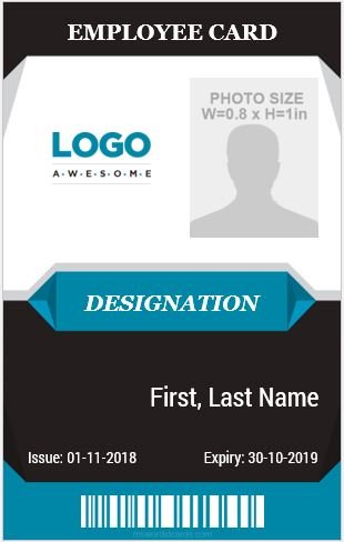 employee id card vertical template free download