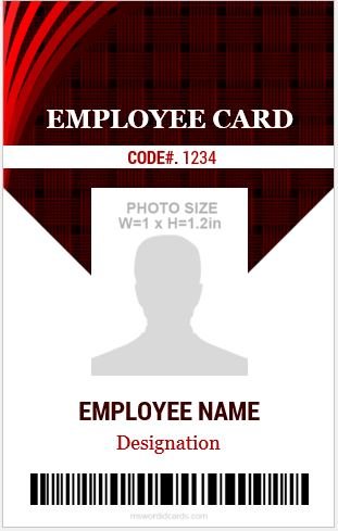 10 Amazing Employee Vertical Size ID Cards for FREE | Microsoft Word ID ...