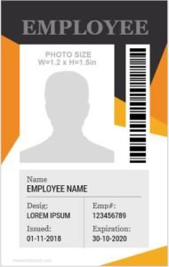 Vertical Size ID Card