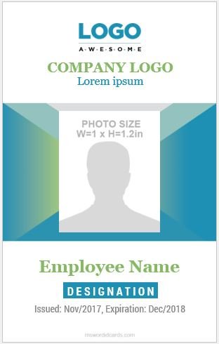 Employee Vertical Size ID Card