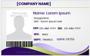 Employee ID card format