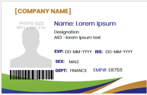 Employee ID card format