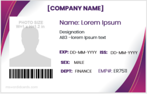 Employee ID card format