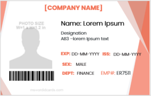 Employee ID card format