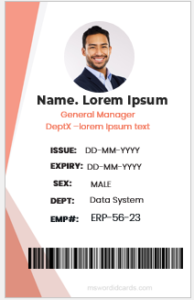 Employee ID card format