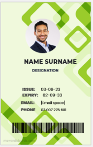 Employee ID card template