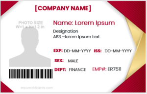 Employee ID card format