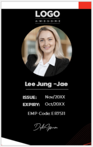 Vertical Size Employee ID Card Template