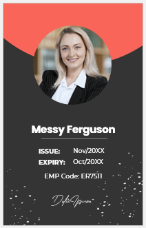 Vertical Size Employee ID Card Template