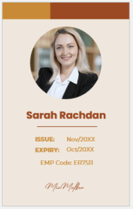 Vertical Size Employee ID Card Template