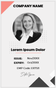 Vertical Size Employee ID Card Template