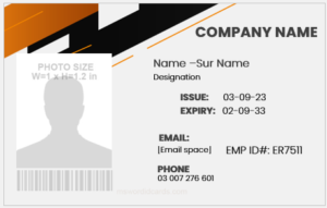 Office employee identity badge template