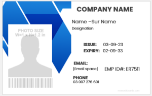 Office employee identity badge template