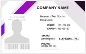 Office employee identity badge template